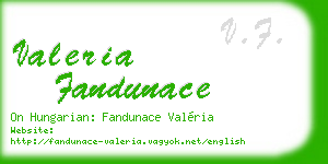 valeria fandunace business card